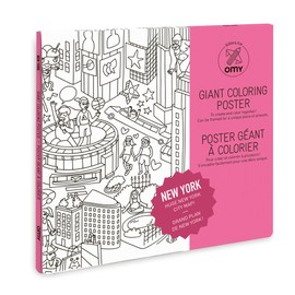 Omy Giant Coloring Poster Map, New York City, 40 x 28 inches, Creative Play Fun for Kids, Adults, and The Whole Family.