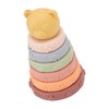6 Pcs Soft Sensory Stacking Circle Toys with Bear Stacker