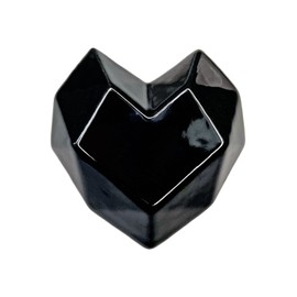 Ceramic hanger for towel warmer and radiator in the shape of a black heart handmade in Italy by Letshelter.