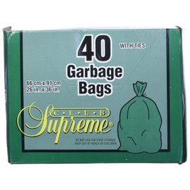 Club Supreme Large Trash Bags - Outdoor Garbage Bags Box 40 Units - 26 x 36 in/66 x 91 cm - 21 gallons / 80 Liters