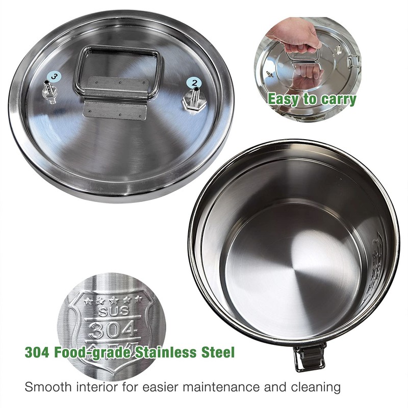 Hantop Milking Machine Accessory Stainless Steel Milk Bucket (12L)