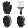 QWORK® 4 Pcs Big and Small Holes Hair Sponge Brush