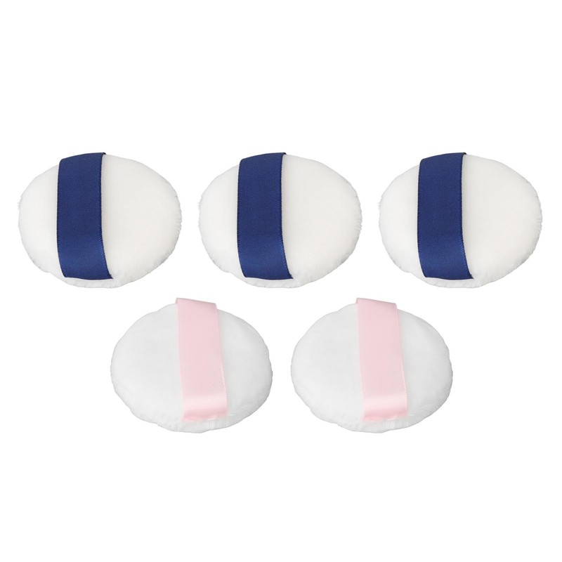 5pcs Face Powder Puff Double Sided Raised Pile Soft Skin