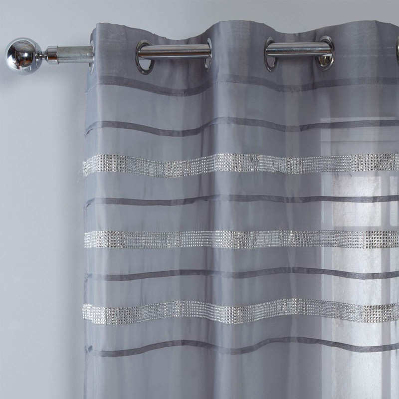 Sienna Latina Pair of 2 x Diamante Glitzy Voile Net