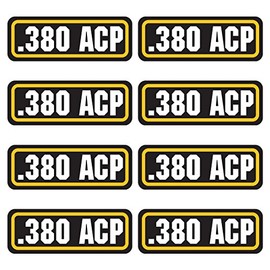 380 ACP Ammo Sticker 8 Pack