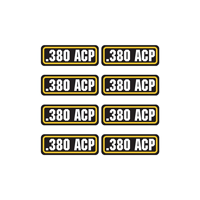 380 ACP Ammo Sticker 8 Pack