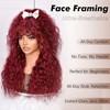 Lizzy Burgundy Curly Wig with Fringe for Black Women, Long