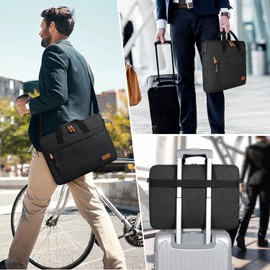 ESTARER Laptop Bag 15.6-17.3 Inch Water Resistant Canvas Computer Bag for Men Dark Grey, darkgray