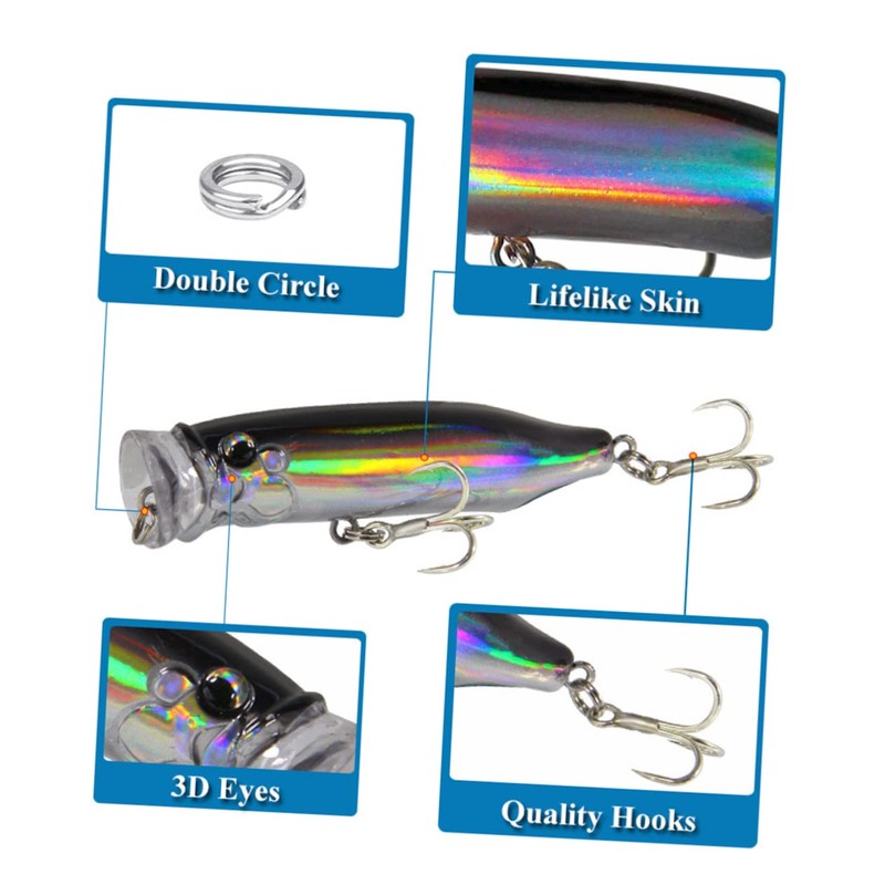 WHAMVOX Realistic Fishing Hooks 5 Pcs 7cm Spinner Baits for