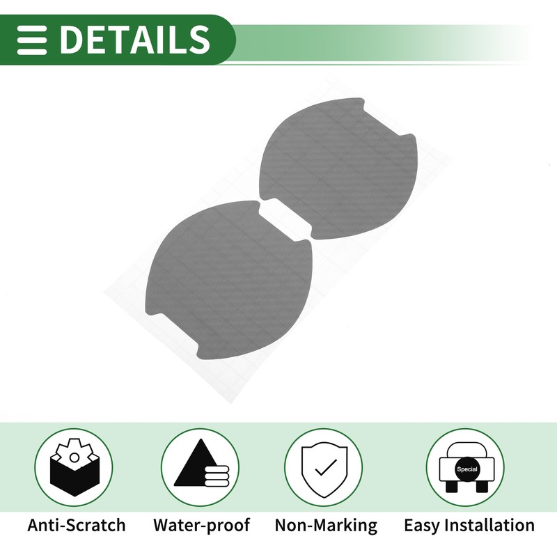 Motoforti Universal 3D Car Door Handle Cup Sticker Anti-Scratch, PVC,