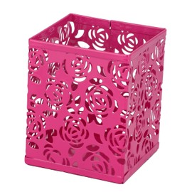 RICOO Pen Holder Desk, Pen Holder, Pen Box B003-F, Desk Organiser, Metal Office Organiser, Space Saving Office Organisation, Pen Holder, Fuchsia