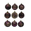9 decorated plum christmas baubles - purple plum baubles christmas