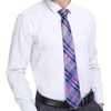 Barry.Wang Plaid Ties Check Mens Necktie Set with Handkerchief Cufflinks