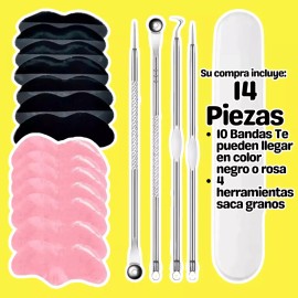 Veraly Set Saca Granos Bandas Puntos Negros Acne Espinillas Poros F
