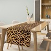 ShiTingYu Leopard Print Dinning Table Runner, Cotton Linen Rustic Cottage