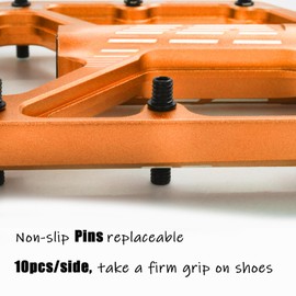 BOWOD Grippy BMX MTB Pedals fit 9/16" Crank, Bicycle Pedals Lightweight Mountain Bike Pedals w 3Bearings Cr-Mo Axel, Light CNC Aluminum Platform Pedal w 16Pins for Road City Ebike Pedals Adult Youth