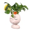 Face Flower Pot with 3 Shovels Drainage Hole Design Resin