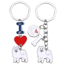WEWAYSMILE 2 Pieces Puppy Keychain,Dog Keychain,Cute Puppy Keychain,For Decor Car Keychain, Multicoloured (multicoloured A)
