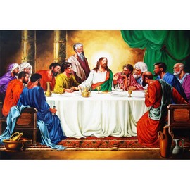 DORCEV 20x10ft The Last Supper Backdrop Christ Jesus with Twelve Apostles Photography Background The Savior and His Disciples Wallpaper Christian Church Events Props Lord Prayer Belief Wall Art Decor