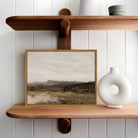 Floating Framed Vintage Canvas Wall Art Decor – Scenic Landscape Paintings Pictures Prints, Nature Countryside Wall Decor for Living Room Bedroom Office and Home Decoration 8x10 inch