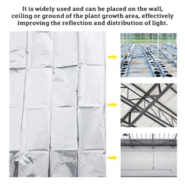 Silver Reflective Mylar Film Garden Greenhouse Covering Foil Sheets Mylar Roll for Grow Room Effectively Increase Plants Growth,210 x 120cm/82 x 47 inch