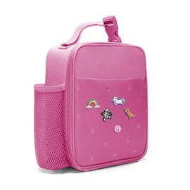 MEXS Kids Insulated Lunch Bag - Durable, Double-Insulated Cooler for Ages 3+; Holds Lunch Box, Water Bottle & Snacks; Easy-Clean Fabric, Zippered Pockets, & Customizable Design for School & Travel