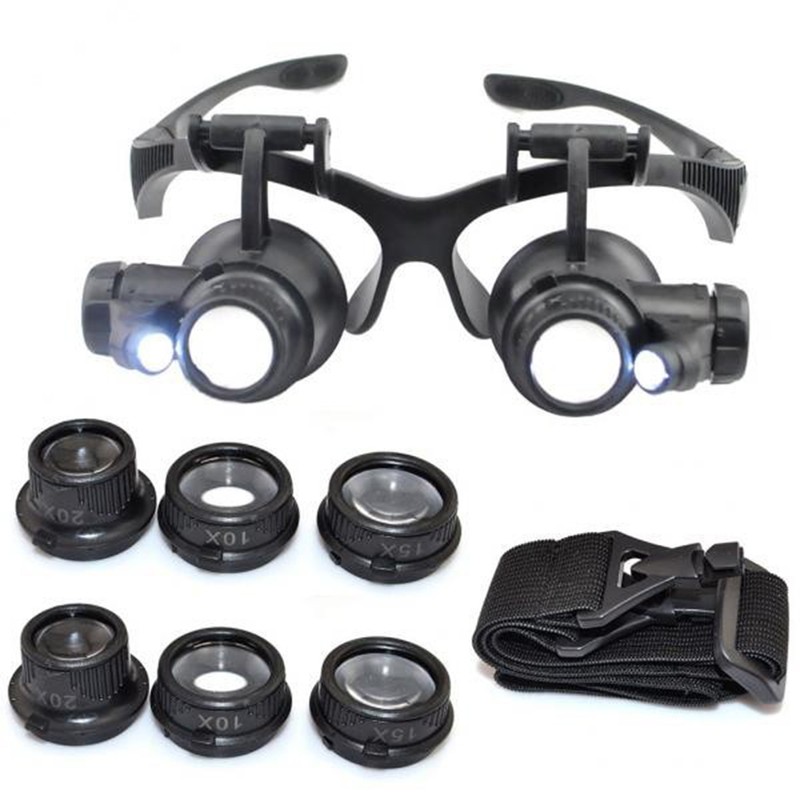 Magnifying Glasses with Light LED Illuminated Eye Loupe Headband Magnifier