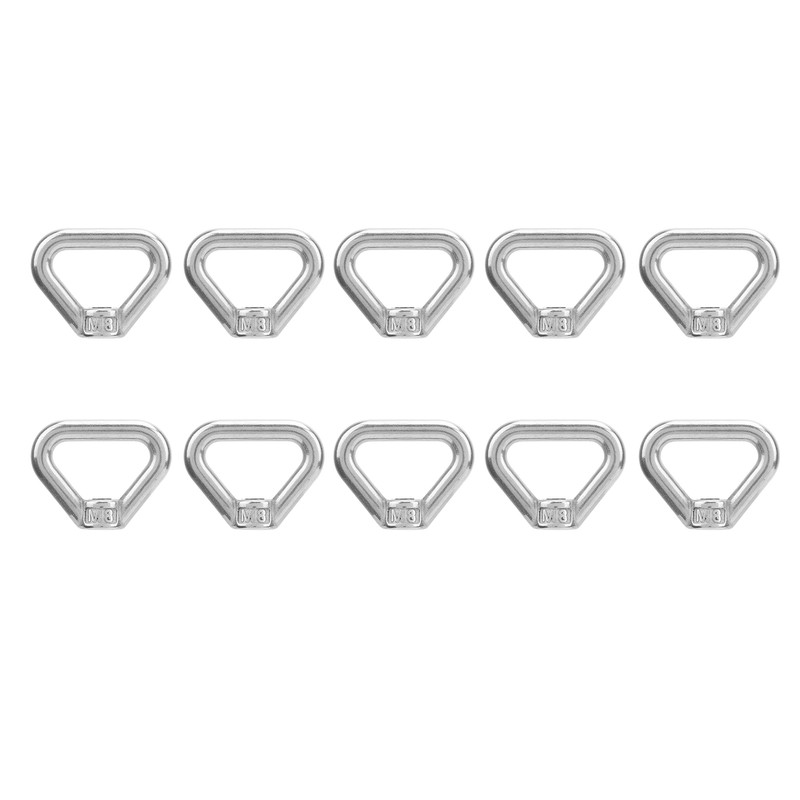 10pcs Silver Screw Nut 304 Stainless Steel Triangle Ring Nut