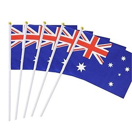 5 Pack Australia Australian Mini HandHeld Stick Flag,Suitable For Various Holiday Parties,And National Flag Day.