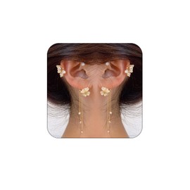 Butterfly Ear Cuffs Rhinestone Butterfly Ear Cuff for Women Ear Cuffs Non Piercing Gold Ear Cuff Jewelry Gift for Women