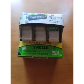 Signature SELECT Tape Invisible Matte Finish 0.75x300 Inch Pack - 3 Count