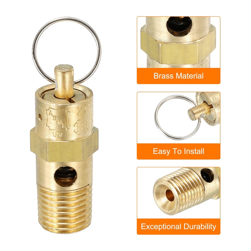PATIKIL 1/4 Male NPT Safety Valve, 4 Pack Pressure Release