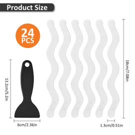 LOBVABA Pack of 24 Non-Slip Strips for Bathtub and Shower, Non-Slip Shower Pads, Non-Slip Bathtub Stickers, Non-Slip Stickers for Bathroom, Stairs