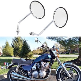 KEEPDSGN 2x Motorcycle Round Rear View Mirror For Honda Nighthawk 250 450 550 650 700 750