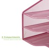 Mind Reader Desk Mesh Organizer Storage, 5 Compartment, Pink