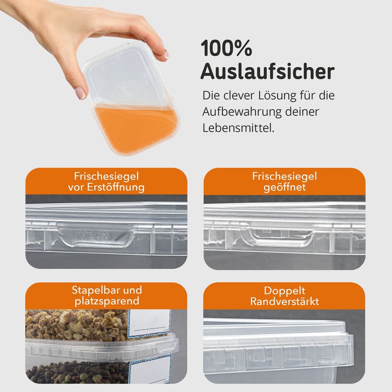 Marzoon 30 Plastic Jars Set with Lids Small Square 280