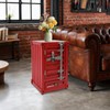 RocoReny 3-Tier Small Industrial Metal Container Side Table with Drawers,
