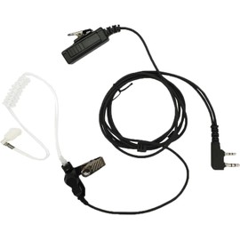 JUYODE K1 2-Pin Plug UV-5R Walkie Talkie Earpiece with Mic PTT for Baofeng UV-82 UV-82HP BF-888S BF-F8HP UV-17R UV-21R UV-5G AR-152 Arcshell AR-5 RT21 RT22 Radio Acoustic Tube Ear Piece (Black)