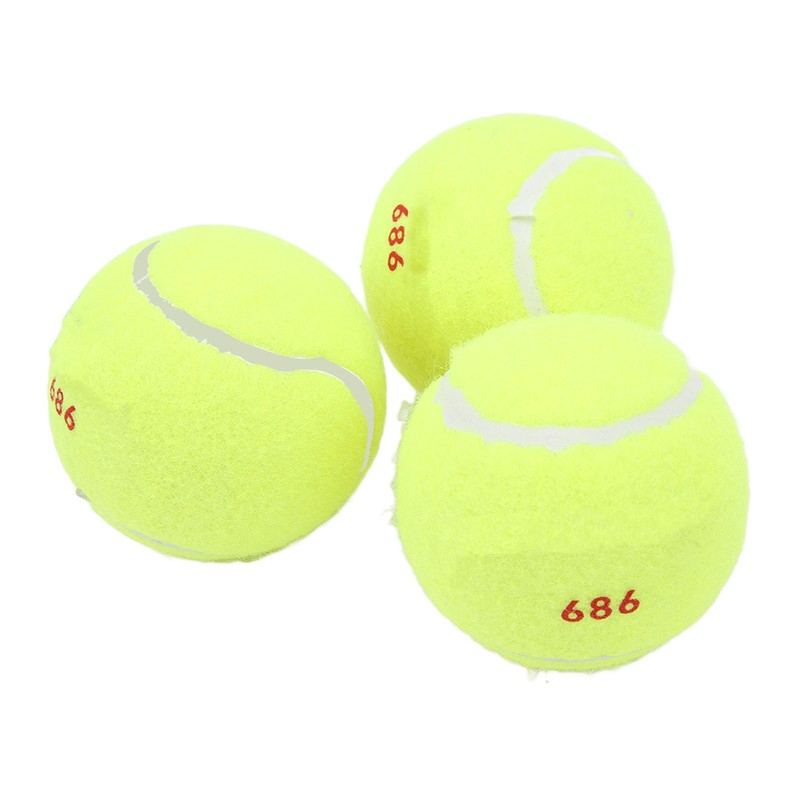 3Pcs Training Tennis Balls 2.6in Chemical Fiber Silicone Accurate Portable