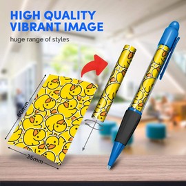 Destination Vinyl ltd 1 x Blue Ballpoint Pen (Black Ink) - Yellow Rubber Ducks Duckling #2078