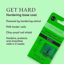 Nails Inc Nails.INC Get Hard Base Coat, Hardening Base Coat Infused with Retinol, Protects and Smooths Nails, Chip Resistant, Cruelty Free, Vegan