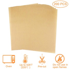 ​KIDOFLY 200 Pcs 9x13 Inch Unbleached Precut Parchment Paper Baking Sheets – Non-Stick Baking Paper for Oven, Air Fryer, Grilling & Steaming, Heat Resistant Up to 450°F​