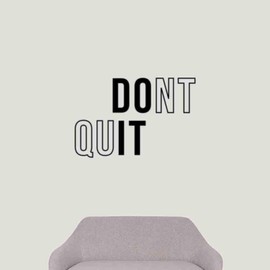 Don't Quit Workout Motivational Quote Vinyl Wall Decal Fitness Inspirational Saying Sticker Lettering Art Decorations for Home Sports Training Exercise Room Gym Decor fgm49