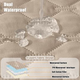 Smiry Waterproof Dog Bed Cover Blanket, Soft Reversible Pet Blanket, Washable Leakproof Cats Dogs Couch Cover for Sofa, Couch, Furniture (52x82 Inch, Taupe/Beige)