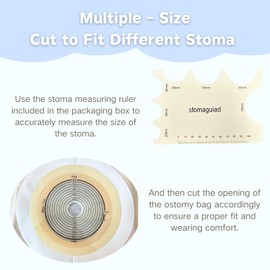 20PCS Ostomy Bags with Hook and Loop Closure & Exhaust Filter, Drainable Pouches for Colostomy, Ileostomy Care, Ostomy Supplies, Adjustable Cut-to-Fit 15mm-60mm Stoma Sizing