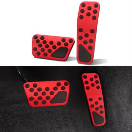 GZJUNFUGJ Gas and Brake Pedal Cover Compatible for Dodge Challenger Accessories 2008-2024, Compatible for Dodge Charger Accessories 2011-2022 2023, for Chrysler 300/300C Foot Pad Cap No Drill