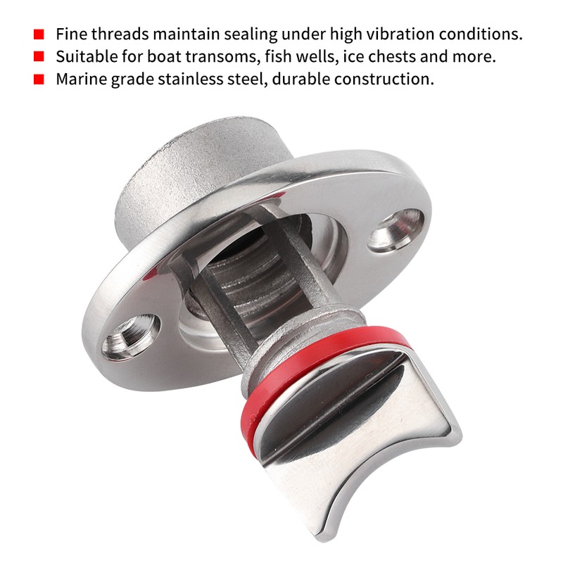 Marine Polished Garboard Drain Plug Fits Hole Screw Thread Corrosion