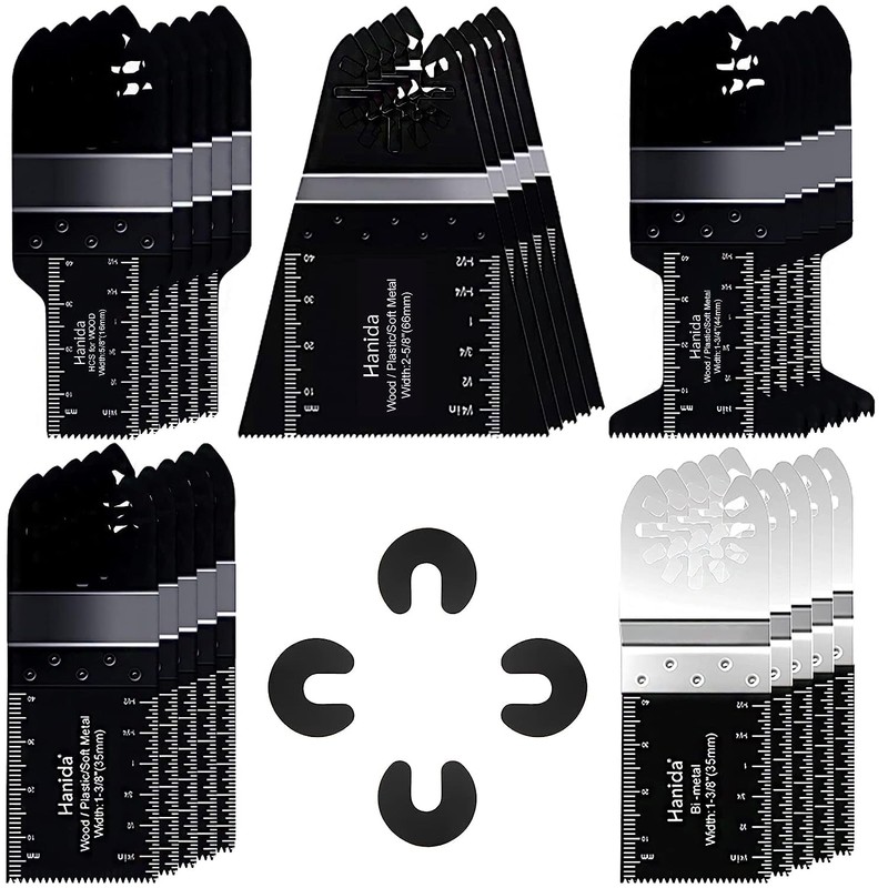 Hanida 120 Pcs Oscillating Saw Blades Metal, Multitool Blades for