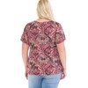 LEEBE Women’s Plus Size Round Neck Short Sleeve Printed Mesh