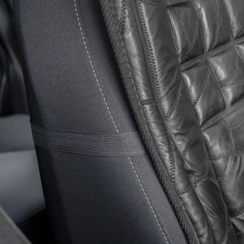 TekBox 2 x ORTHOPAEDIC LEATHER CAR FRONT SEAT PAIR COVERS